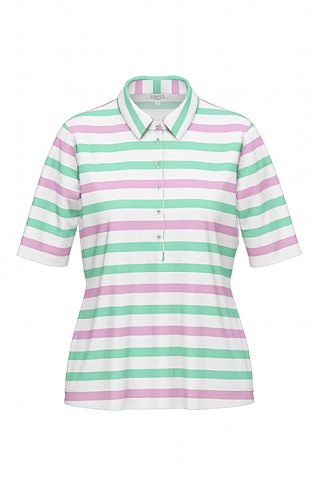 Ladies Erfo Stripe Polo, Pink/Green