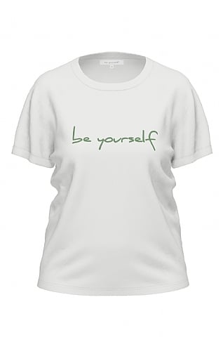Ladies Erfo Slogan T-Shirt, Beige/Green