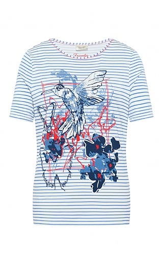 Lebek Ladies Stripe Graphic T-Shirt, Multi