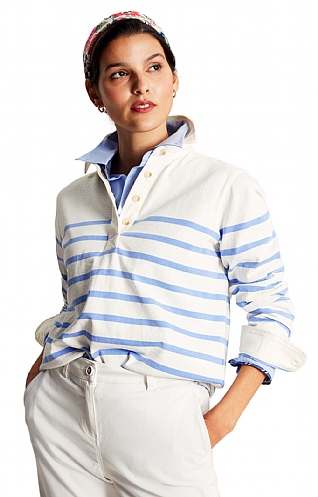 Ladies Joules Ottilie Deck Shirt, Blue Stripe