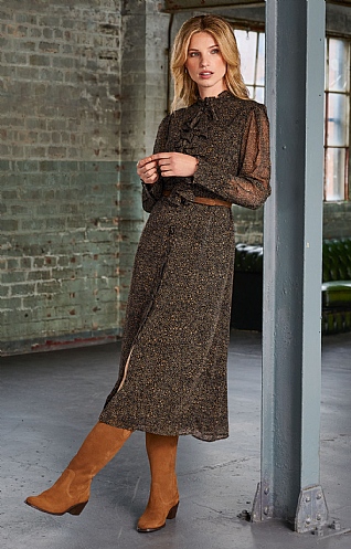 Ladies Frill Long Dress - House of Bruar