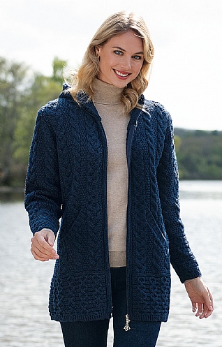 Aran Zip Hooded Coat