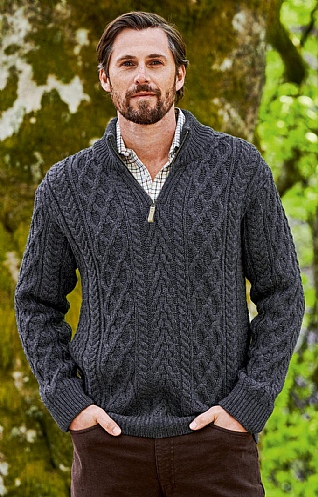 Mens deals aran cardigan