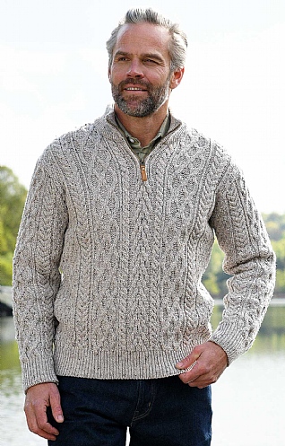 Men’s Aran T-zip