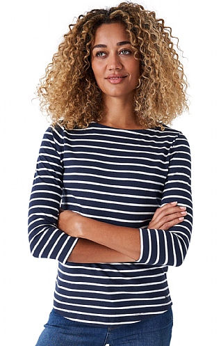 Ladies Crew Clothing Essential Breton - Navy/White, Navy/White