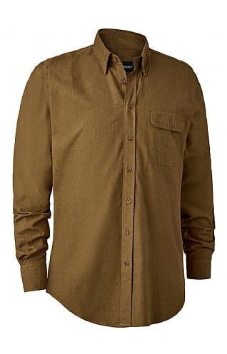 Deerhunter Brushed Cotton Shirt, Ochre/Brown Check