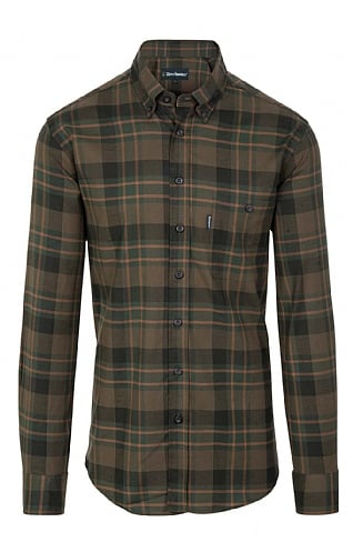 Deerhunter Brushed Cotton Shirt, Ochre/Green Check