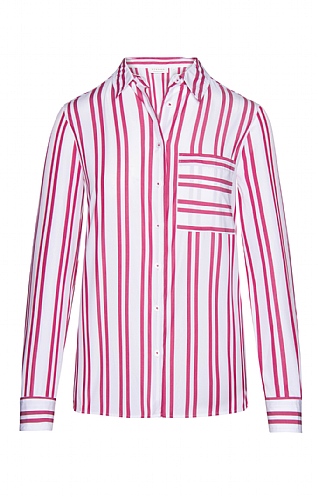 Ladies Eterna Double Stripe Shirt - Burgundy red, Burgundy