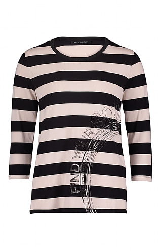 Ladies Betty Barclay Stripe Graphic T-Shirt