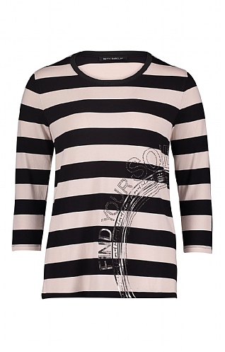 Ladies Betty Barclay Stripe Graphic T-Shirt