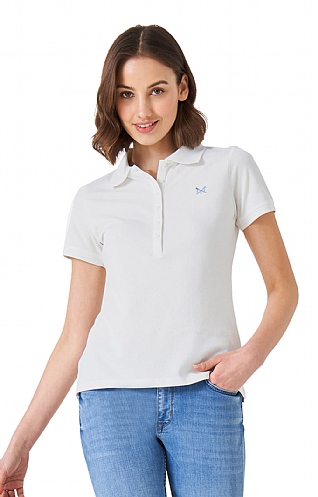 Ladies Crew Clothing Ocean Polo - White, White