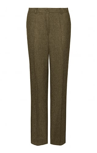 House of Bruar Ladies Tweed Trousers, Lovat/Brown Herringbone
