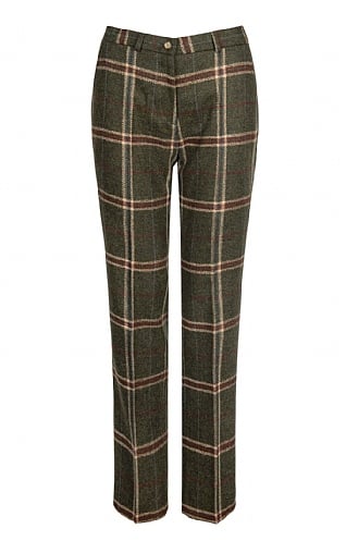House of Bruar Ladies Tweed Trousers, Pomegranate Bronzed Green