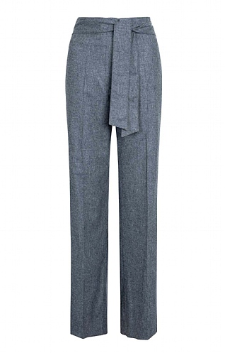 Tie Waist Flannel Trousers