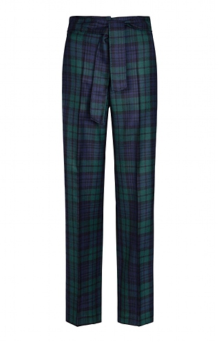 Ladies Tie Waist Plaid Trousers - House 