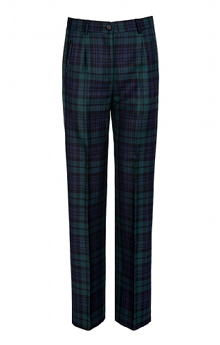 Ladies 100 Wool Black Watch Tartan Dress Trousers