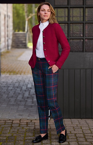 Ladies Tartan Trousers Navy House of Bruar