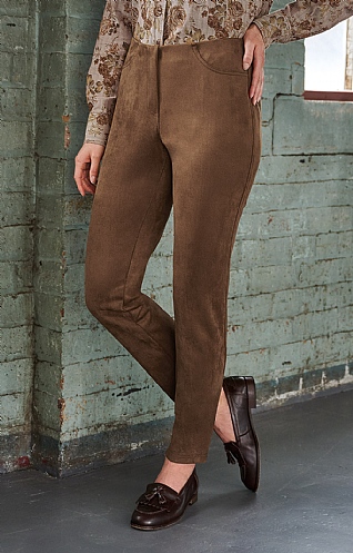 Faux Suede Stretch Pull-Ons