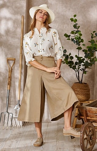 House of Bruar Ladies Chino Culottes, Sand