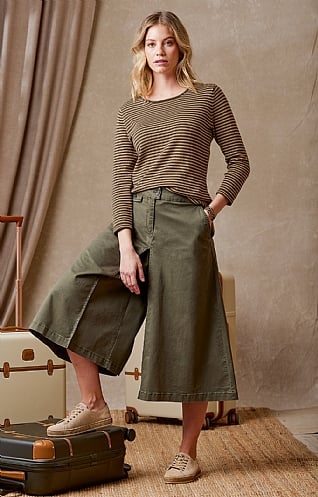 House of Bruar Ladies Chino Culottes - Olive, Olive