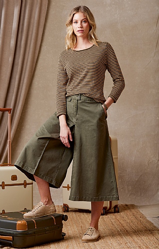 House of Bruar Ladies Chino Culottes - Olive, Olive