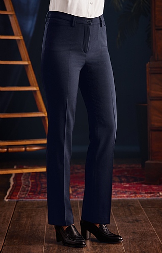 Ladies Gardeur Wool Blend Trousers - Navy Blue