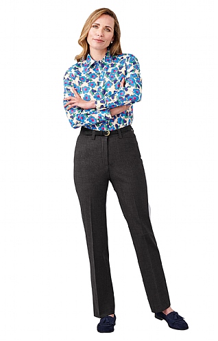 House of Bruar Ladies Classic Wool Blend Trousers - Mid Grey
