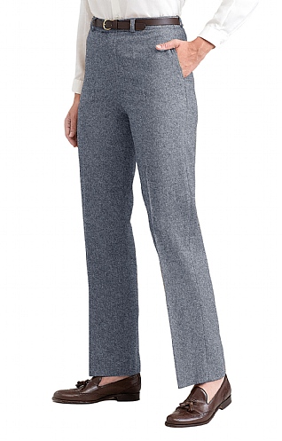 House of Bruar Ladies Classic Flannel Wool Trousers - Light Grey