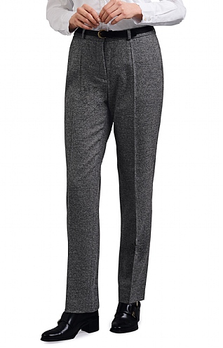 House of Bruar Ladies Classic Flannel Wool Trousers - Mid Grey