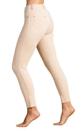 Ladies Marble 7/8 Jeans - Beige