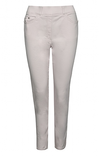 Ladies Brax Lavina Slim Pull On Trousers - Cream