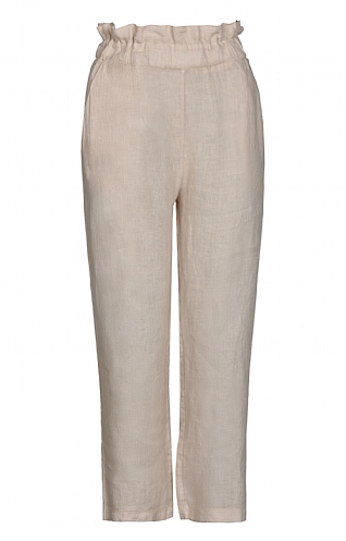 House Of Bruar Ladies Linen High Waisted Trousers - Ecru beige