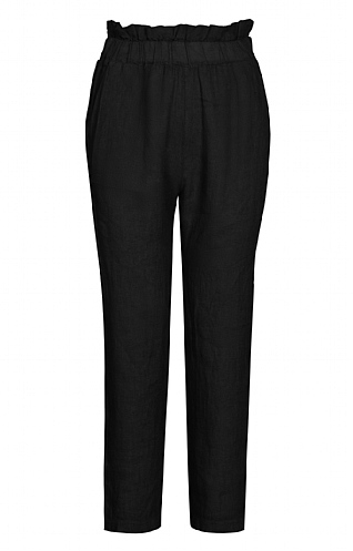 House Of Bruar Ladies Linen High Waisted Trousers - Navy Blue