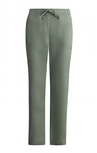 Ladies Lebek Linen Tie Waist Trousers - Olive, Olive