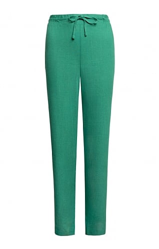 House Of Bruar Ladies Linen Feel Trousers - Green, Green