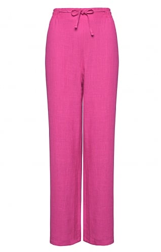 House Of Bruar Ladies Linen Feel Trousers, Pink