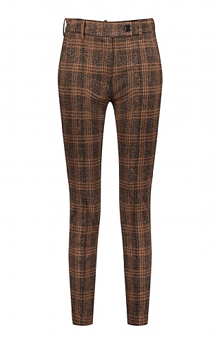 Zerres Ladies Prince of Wales Check Trousers, Brown/Black