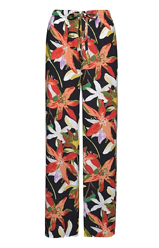 House Of Bruar Ladies Print Trousers, Black Floral