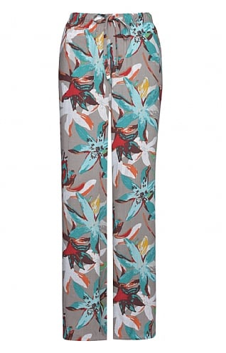 House Of Bruar Ladies Print Trousers, Taupe Floral