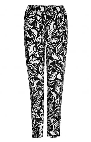House Of Bruar Ladies Leaf Print Trousers - Black, Black
