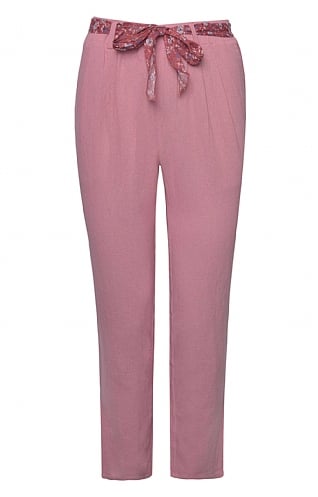 House Of Bruar Ladies Floral Belt Trousers, Pink
