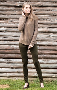 Ladies Five Pocket Suede Jeans