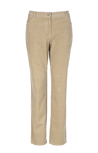 Ladies Brax Cotton Cord Jeans - Beige