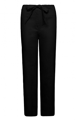 House of Bruar Ladies Linen Mix Trousers - Black, Black