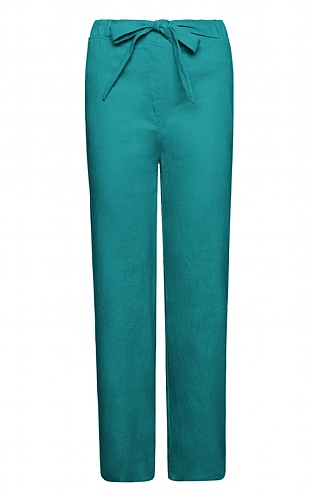 House of Bruar Ladies Linen Mix Trousers - Jade Green, Jade