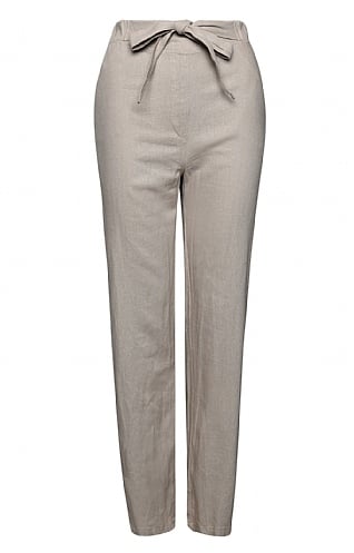 House of Bruar Ladies Linen Mix Trousers, Stone