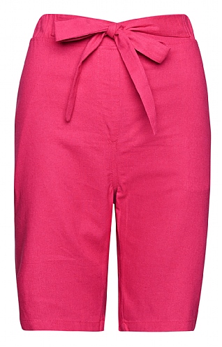 House of Bruar Ladies Linen Mix Shorts, Fuchsia