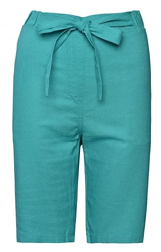 House of Bruar Ladies Linen Mix Shorts - Jade Green