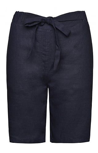 House of Bruar Ladies Linen Mix Shorts - Navy Blue