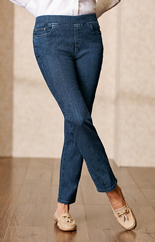 Anna Montana Ladies Denim Pull Ons, Stone Wash